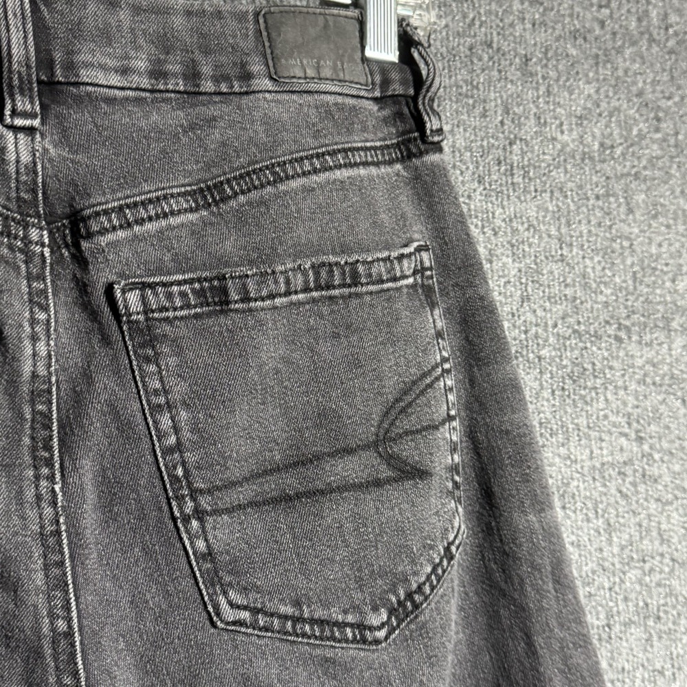 American Eagle Curvy 4 Long Black Baggy Wide Leg Jeans Super High Rise Y2K - Picture 10 of 16
